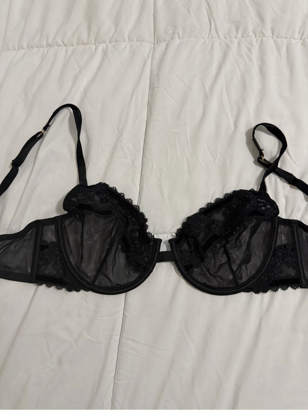 Victoria's Secret Black Sheer Lace Underwire Bra